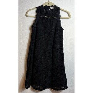 Bound Women's Black Crochet Tape Lace Flapper Tank Dress Size S